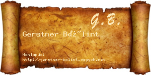 Gerstner Bálint névjegykártya
